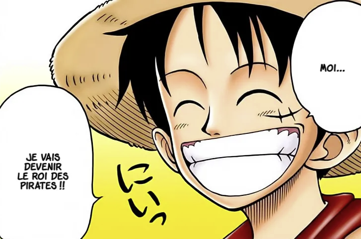 Luffy dans le tome 1, chapitre 2. Arc Romance Dawn, Saga East Blue. 